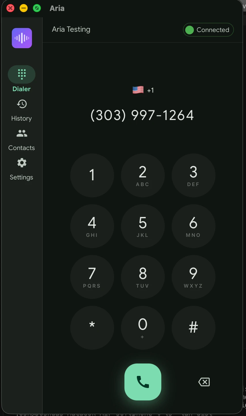 Aria Softphone multi-account support